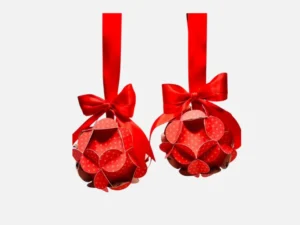 3D Bola Papel Navidad Roja Studio3 Silhouette